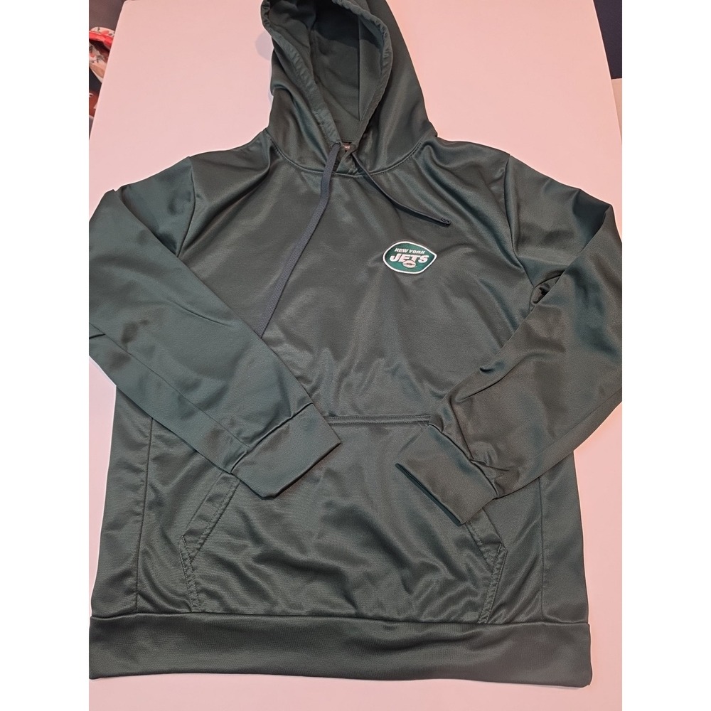 New York Jets Hoodie Men M Green Pullover Embroidered Logo Football Outdoor NFL